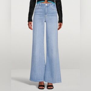 FRAME 'Le Palazzo' Flare Wide Leg High Rise Light Wash Jeans - Size 25